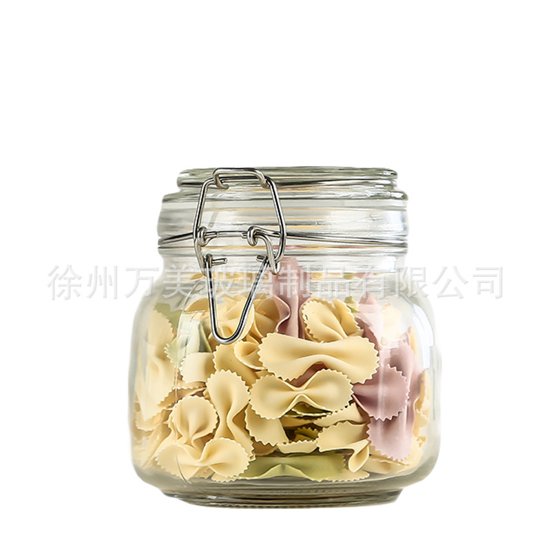 Buckle Glass Jar Tea Bottle Large Kimchi Jar Storage Bottle Transparent Honey Pot Pickles Bottles Glass Density