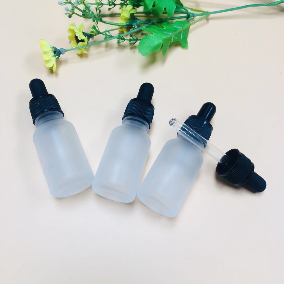 烟酰胺原液寡肽原液富勒烯原液15ml蒙砂滴管玻璃瓶 化妆品透明瓶