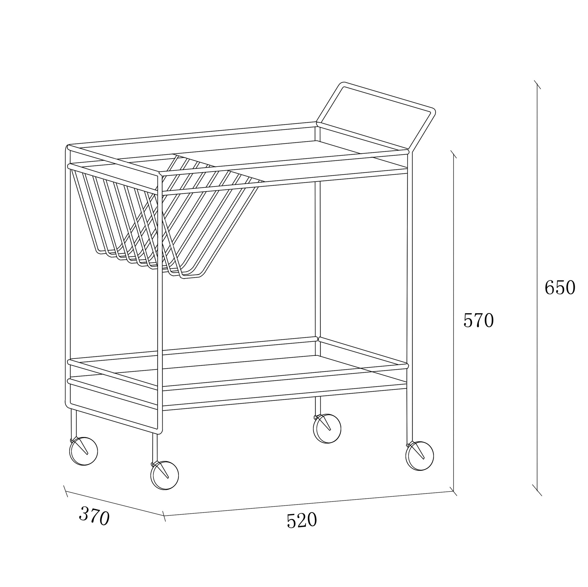 北欧金色铁艺移动餐车 简约多功能餐厅酒店小推车创意收纳手推车