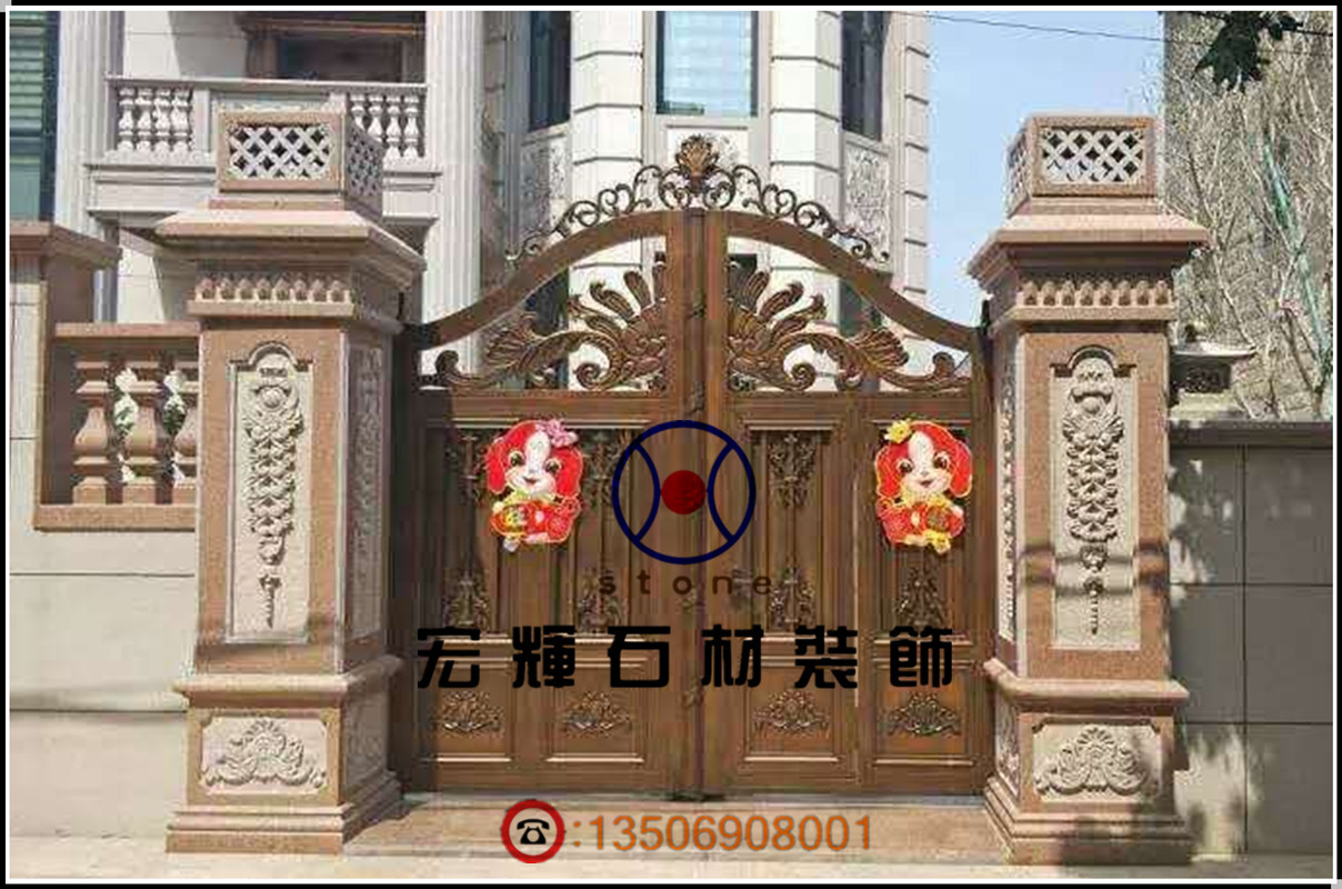 新中式别墅入户大门装修效果图_齐家网装修效果图