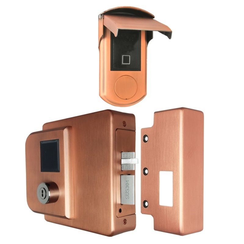 不锈钢户外防雨ic刷卡遥控指纹门锁别墅铁艺大门锁电子门锁电控锁