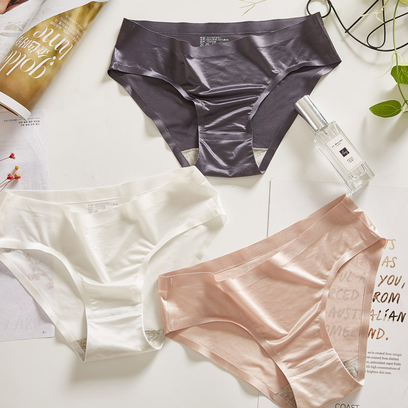 内裤女士无痕冰丝内裤女超薄面膜裤大码冰丝女内裤无缝超薄女内裤