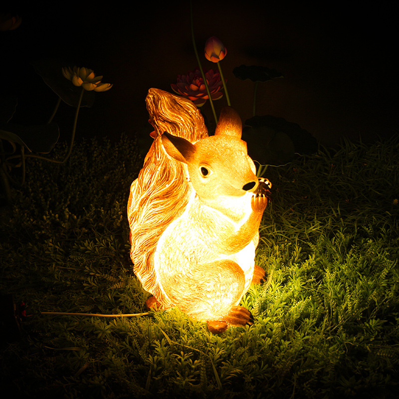 led松鼠造型灯树脂造型景观灯透光动物景观灯户外防水公园景观灯
