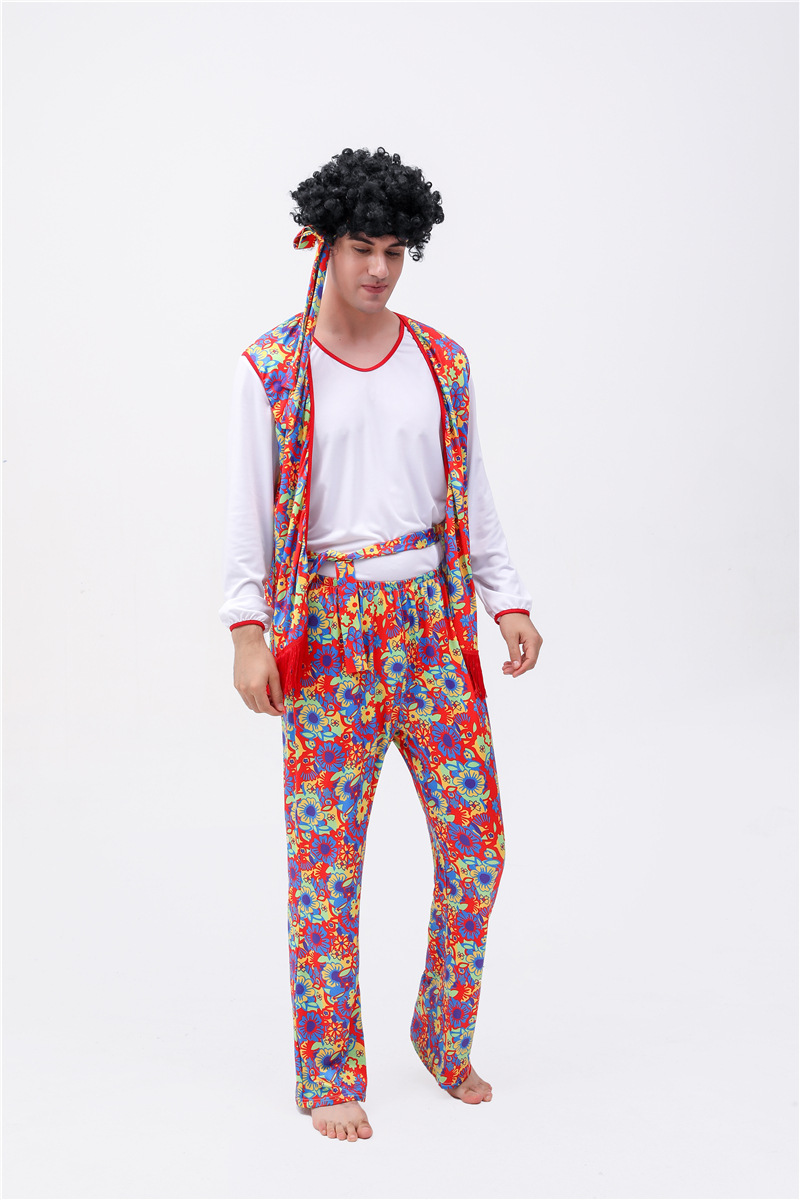 嬉皮士嘻哈歌手男表演服 复古70年代迪斯科风夜店服万圣节cos服装