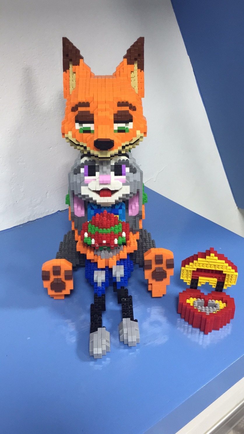 拼之星微型卡通狐狸积木玩具套装儿童益智diy拼装积木幼儿园礼物