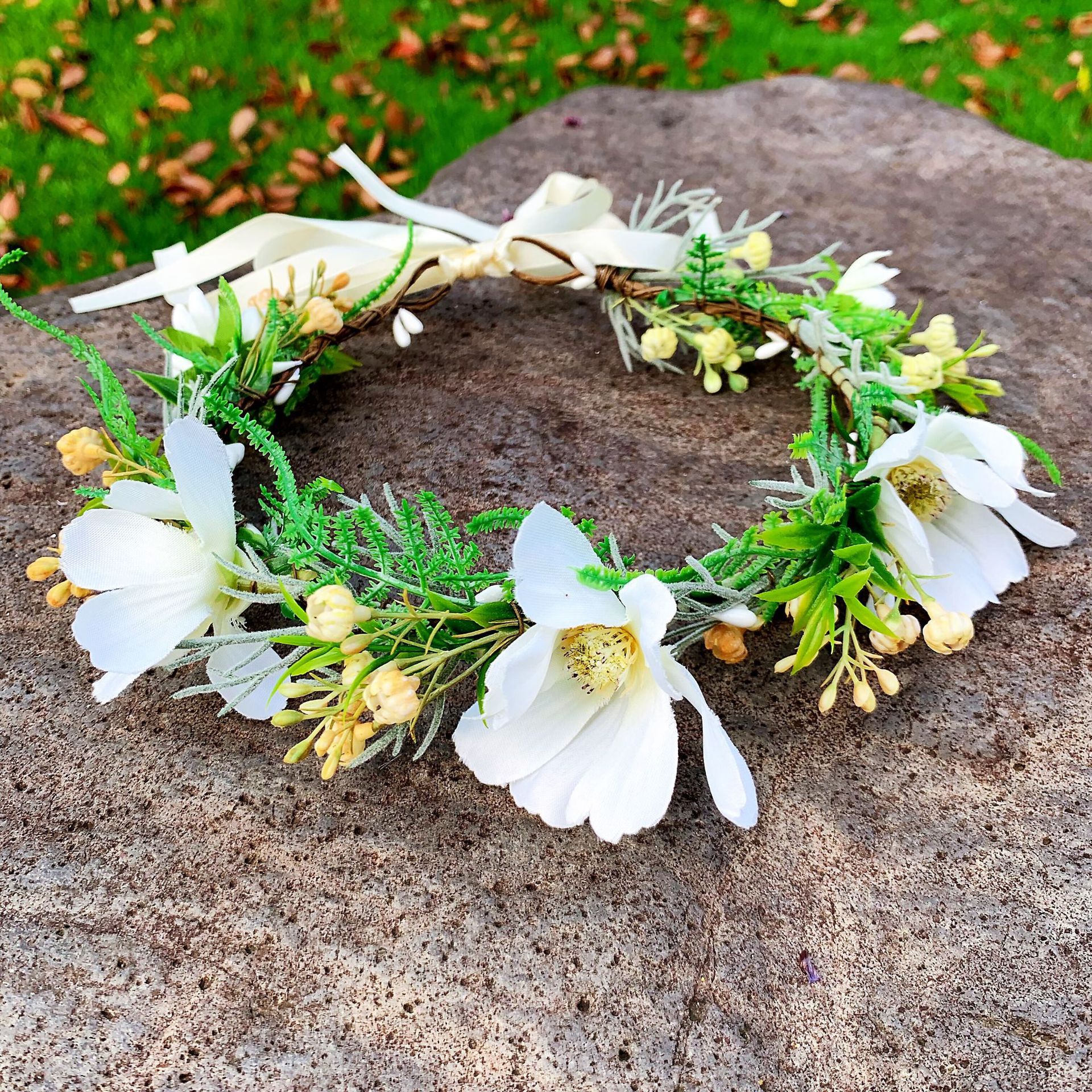 新娘花环头饰超仙森女系结婚白色仙美饰品韩式伴娘女花童花朵花环