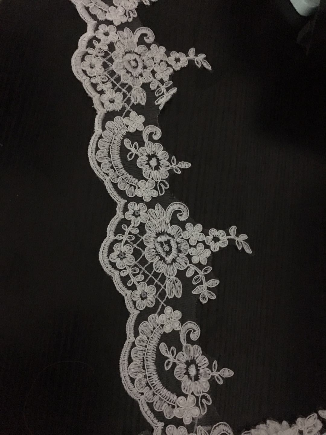 精美涤纶丝车骨刺绣花边 珠片蕾丝花边 儿童礼服芭比服装花边辅料