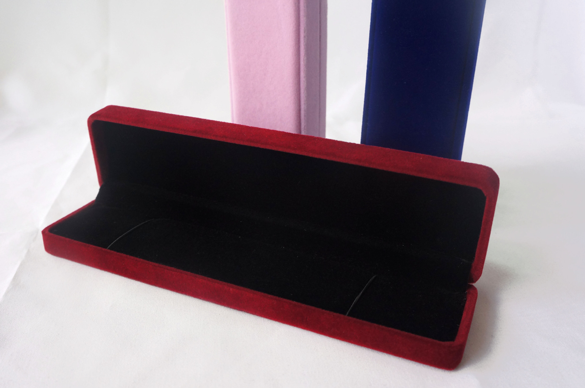 现货批发精美绒布首饰品包装盒 定做logo戒指耳钉吊坠手链绒布盒