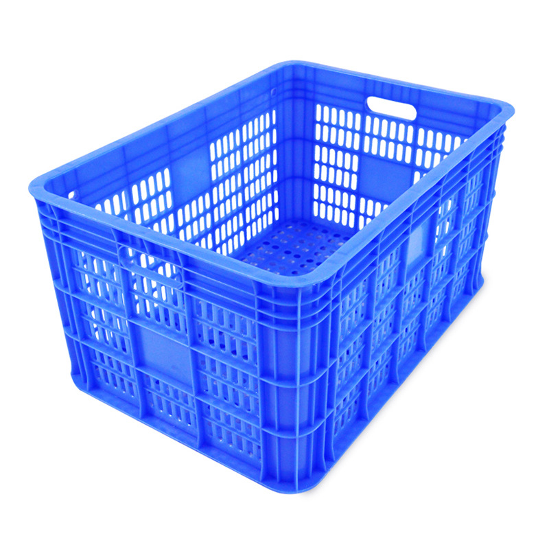 Blue Plastic Turnover Box Wholesale Plastic Frame Large Rectangular Thickened Plastic Basket Vegetables and Fruits Turnover Basket Turnover Basket