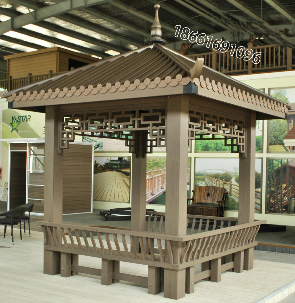 防腐塑木凉亭 四角凉亭5折销售 木塑亭子