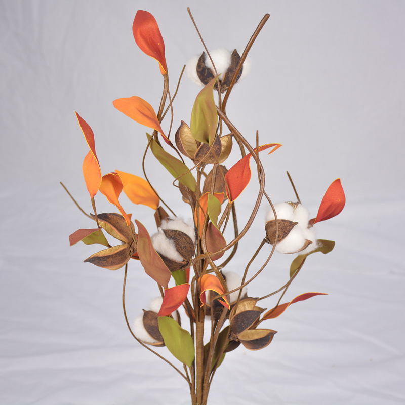 生产供应 红色棉花壳工艺品 pe棉花干花 手工家居摆设装饰用品