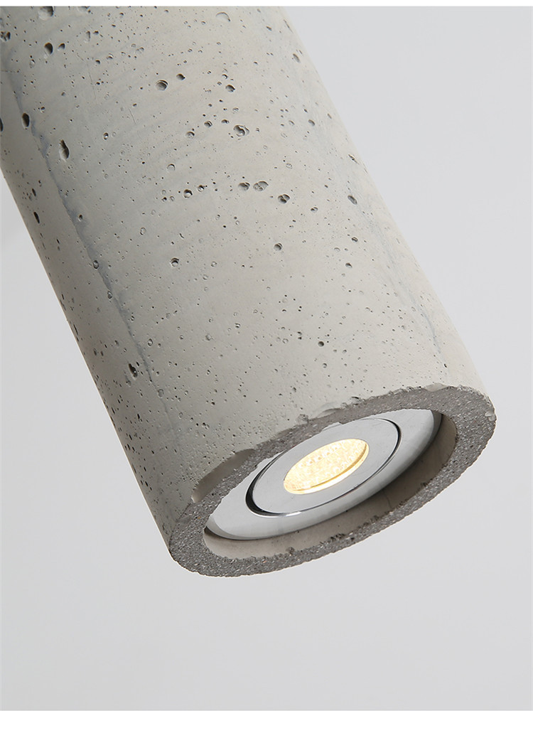 北欧工业风水泥吊灯创意餐厅咖啡厅酒吧台led长筒圆柱形装饰吊灯