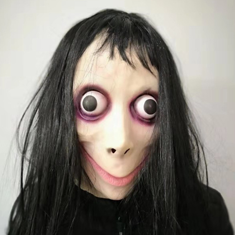 万圣节成人恐怖超恐怖酒吧万圣节鬼脸大眼女孩真人面具人皮头套