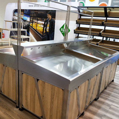 厂家直销钢木结合叶菜喷雾架超市便利店果蔬架