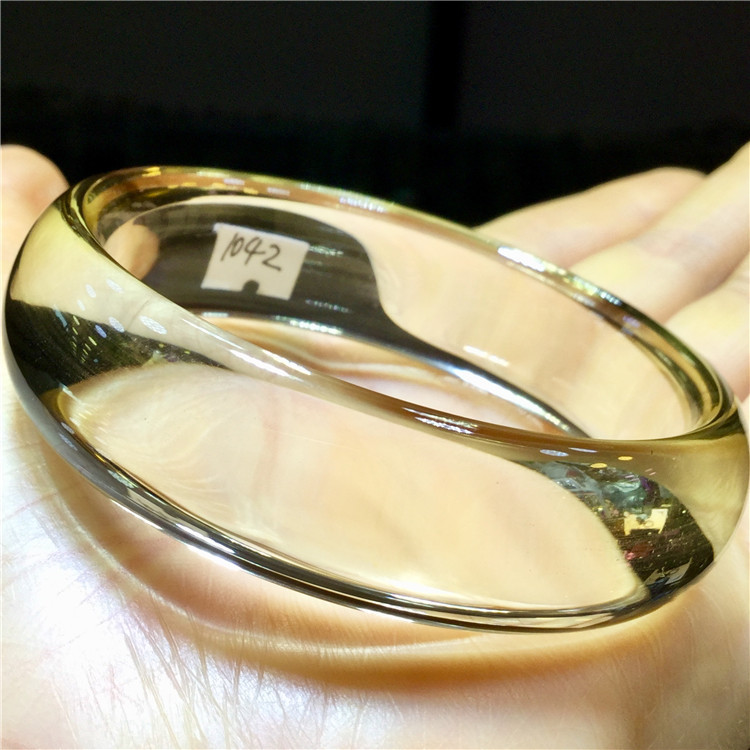 东海水晶 天然黄水晶巴西黄经典手镯内径:52mm