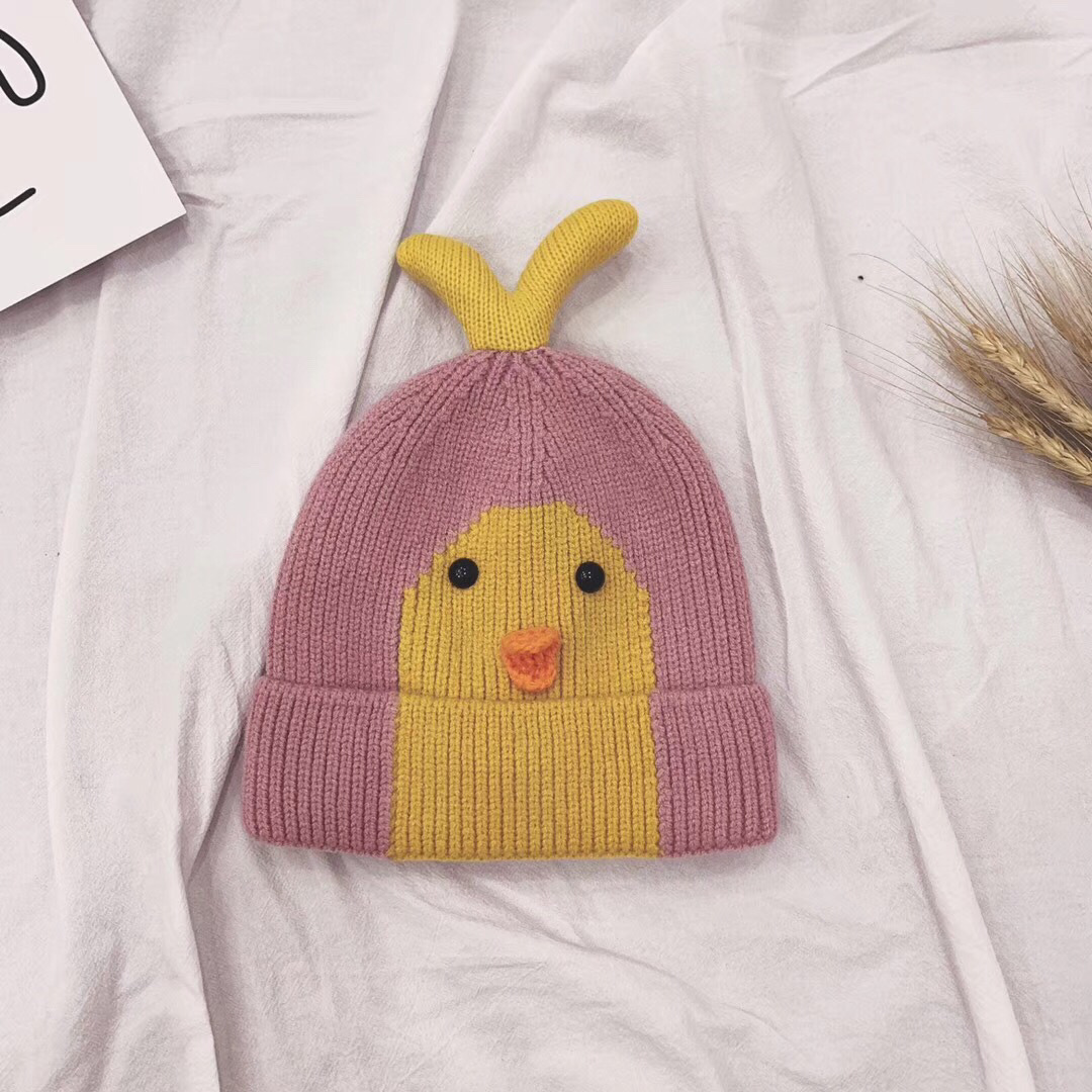 【sy小茉莉】微商代发可爱小黄鸭毛线帽东大门同款儿童针织帽