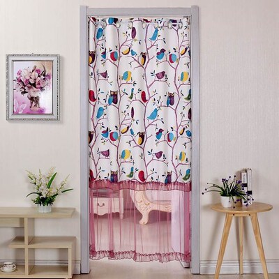 窗帘式伸缩门帘卧室蕾丝门帘防隔断门帘家用蚊蝇长帘布艺透气