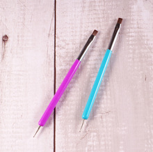 厂家货源 美甲双头笔 针刷两用笔 平头光疗笔单支点钻笔