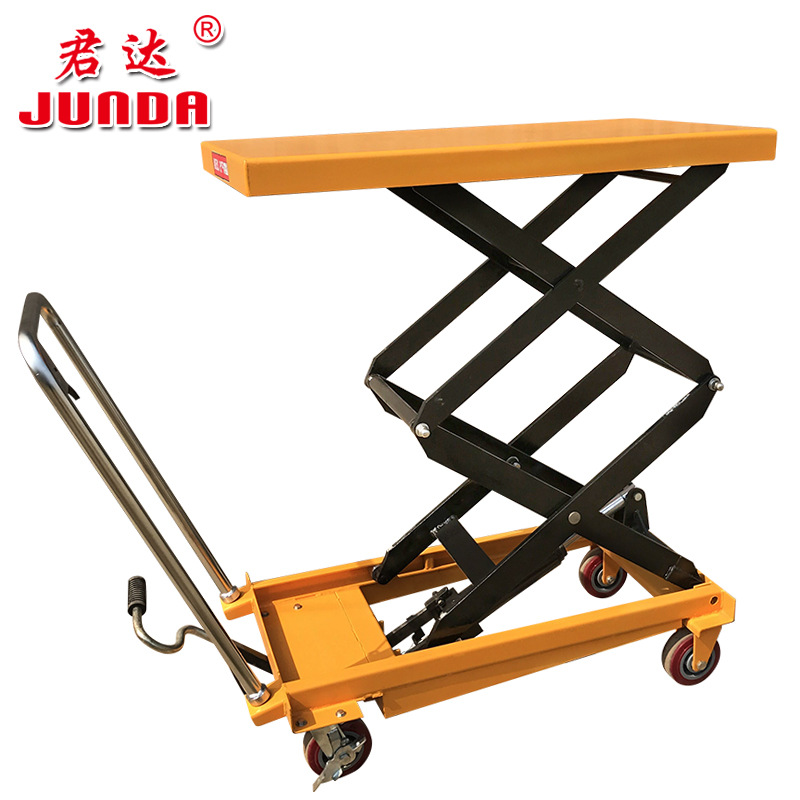 手动液压平台车物流平台小型液压升降平台车手推车搬运小平台