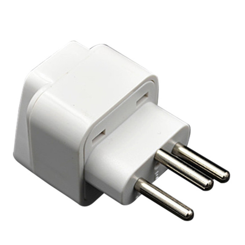 白色瑞士标准转换插头旅行留学手机电器电源转换器三圆脚插座全铜