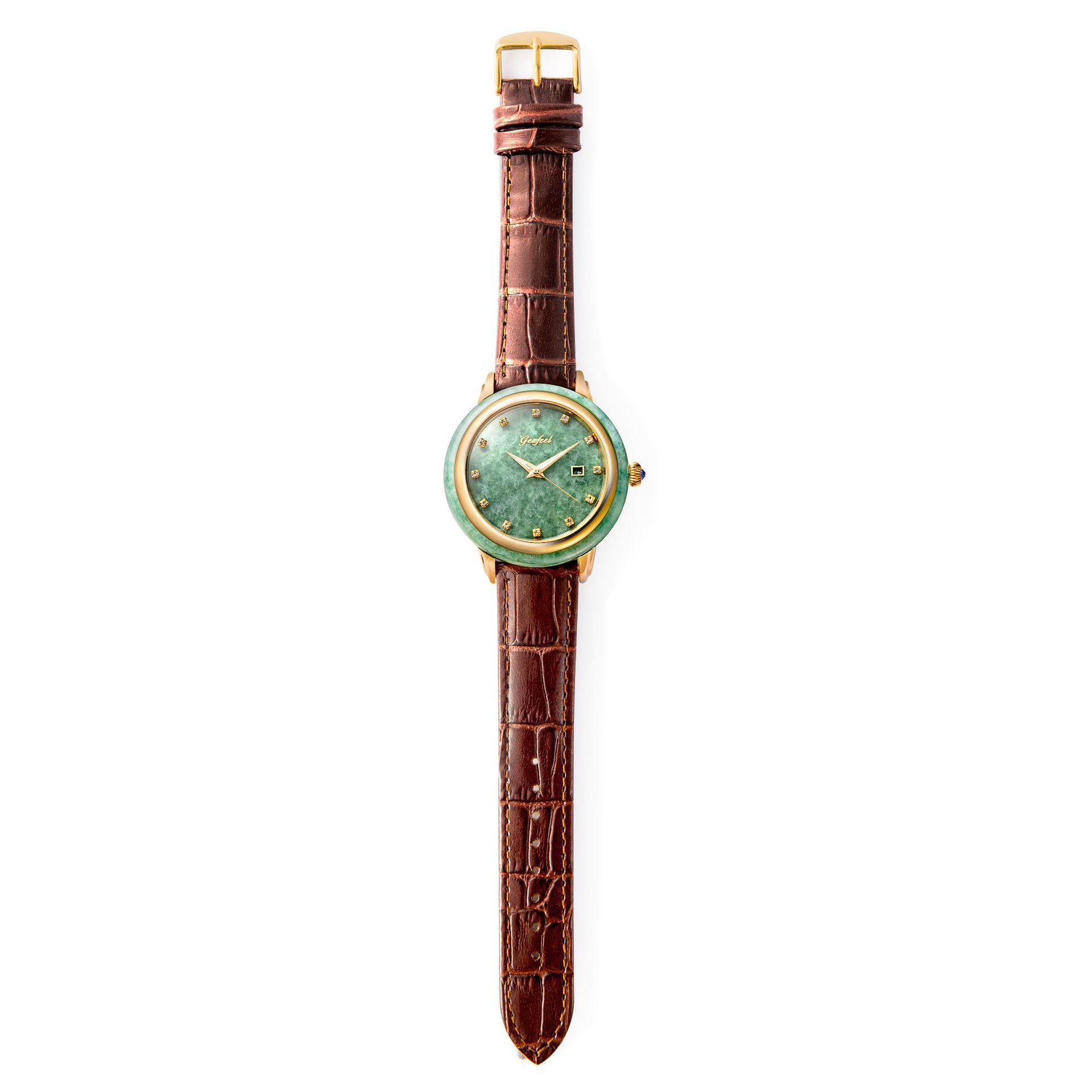 戈菲尔gezfeel爆款翡翠情侣 玉手表全自动机械表批发