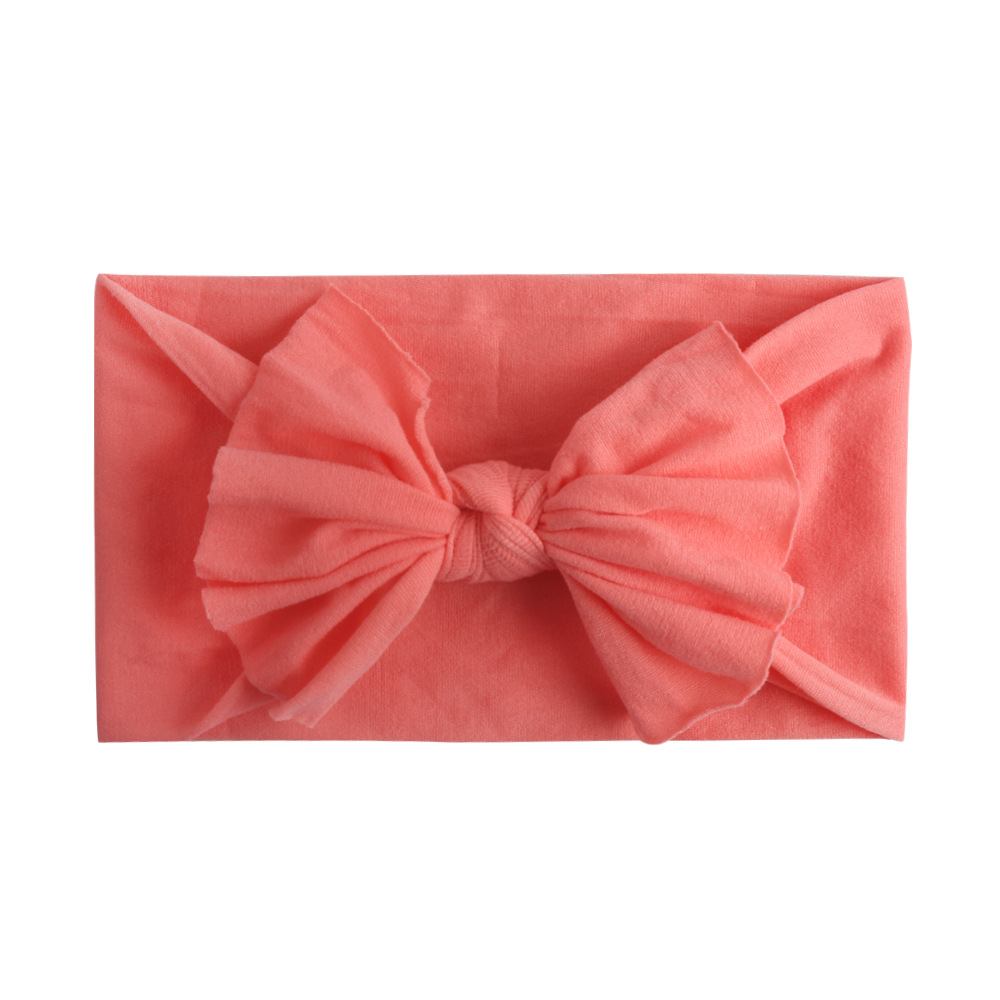 柔软尼龙丝袜儿童宽发带单层蝴蝶结儿童婴儿头带头饰23色现货