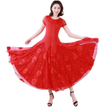 新款摩登舞连衣裙交谊华尔兹探戈舞比赛裙