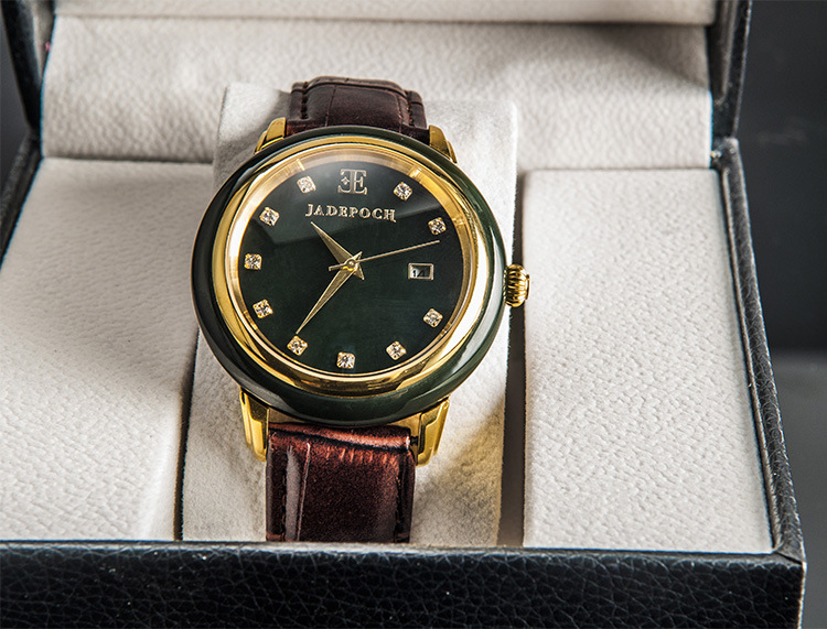 时尚爆款日历进口石英机芯玉石男女一件代发品牌手表和田玉手表