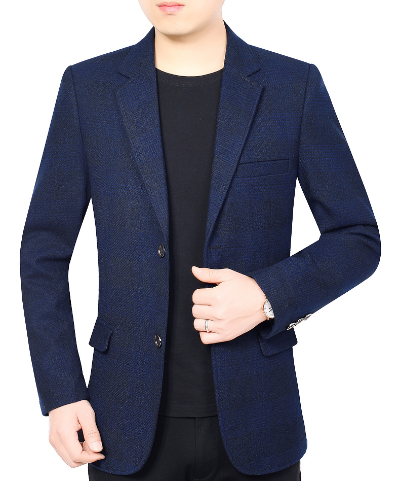 代发花公子男装春季新款商务休闲西装修身中年西服单西男上衣外套