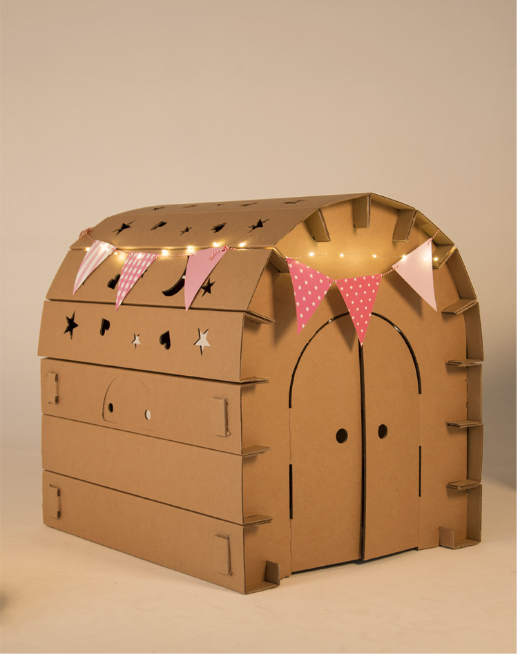 儿童瓦楞纸房子涂鸦包创意手工制作diy亲子拼插玩具游戏星空小屋