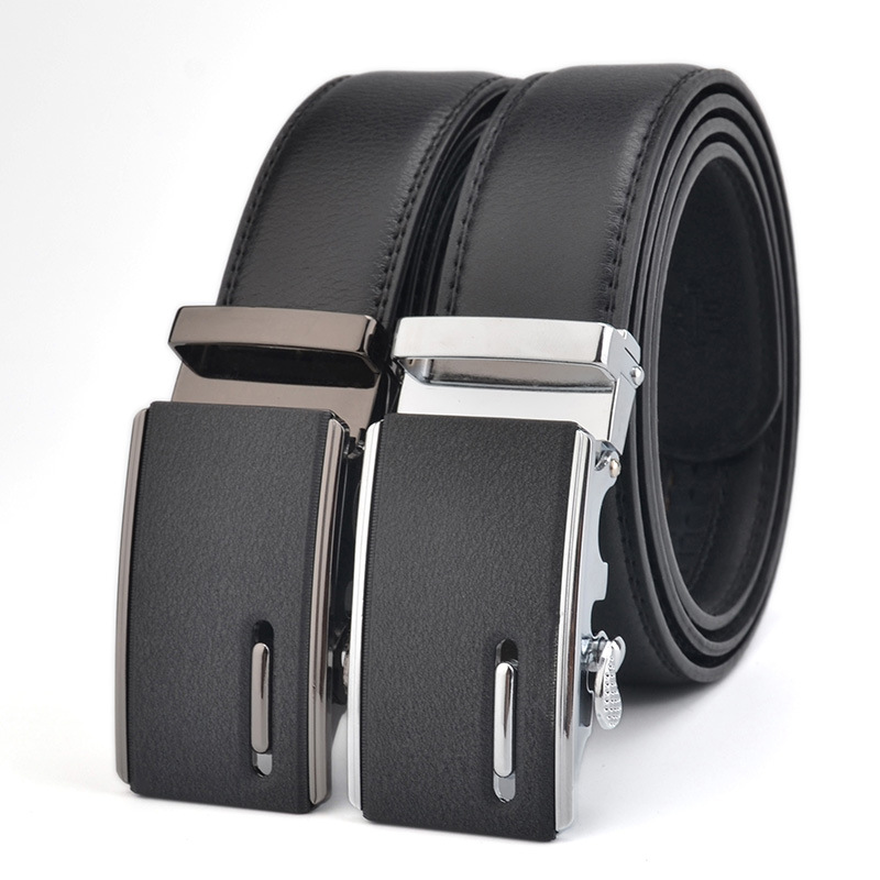新款跨境外贸货源鳄鱼纹男士真皮腰带高档商务百搭牛皮自动扣皮带