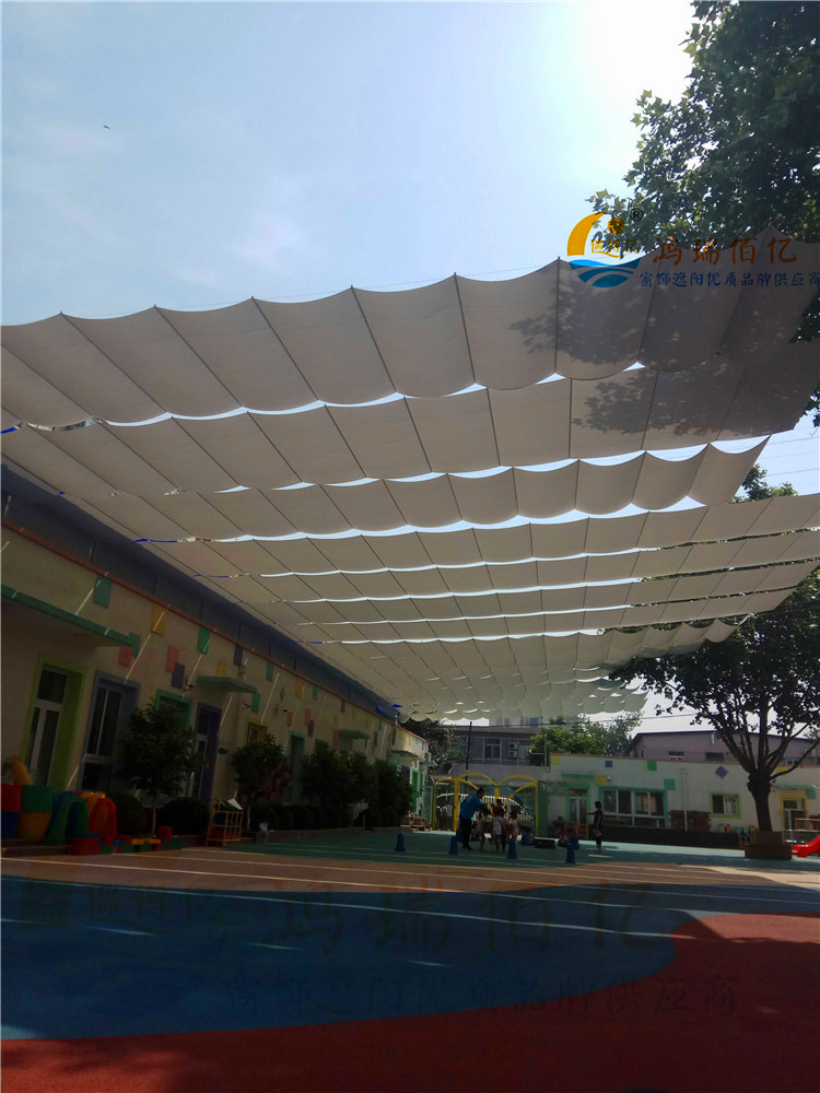 运城幼儿园操场遮阳蓬 学校 幼儿园采光顶电动遮阳帘 户外天棚帘