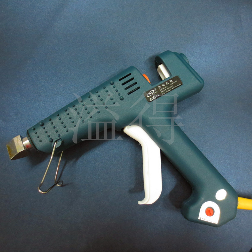 推荐使用250w可调温热熔胶枪,功率太小可能使出胶温