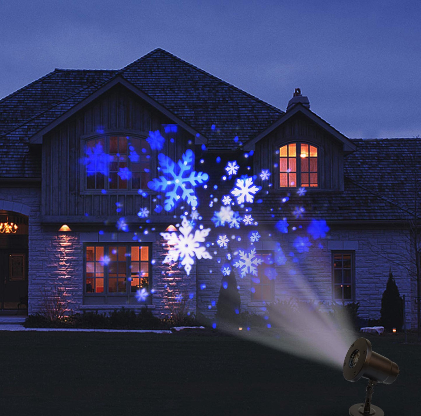 led暴风雪投影灯 圣诞万圣菲林雪花灯 户外景观装饰插地射灯