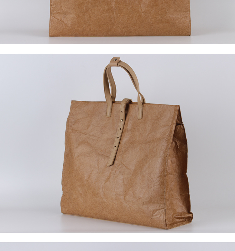 水洗杜邦纸牛皮纸包单肩手提斜跨包环保手提袋大容量定制印logo