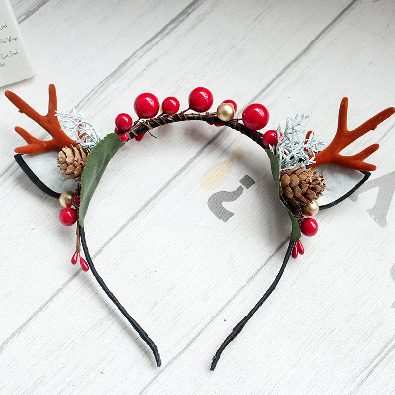 批发圣诞节出游表演小鹿角发箍成人儿童头箍可爱猫耳朵万圣节发箍