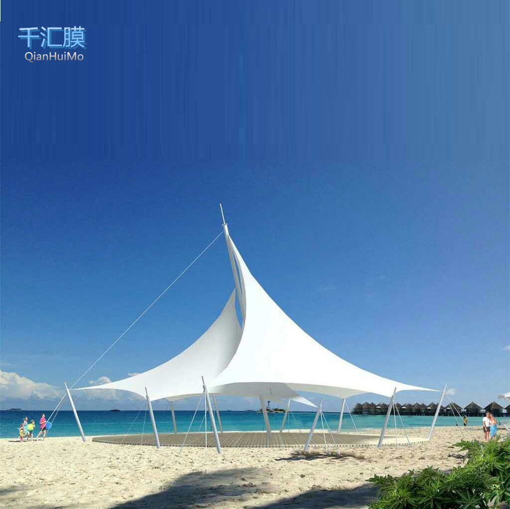 广场户外膜结构景观棚张拉膜雨篷景区膜结构景观停车蓬定制安装