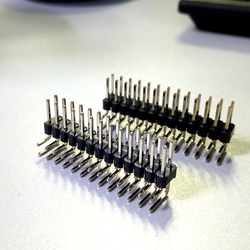 排针排母连接器厂家1.27双排2*40p双排弯针90度耐高温公母排针座