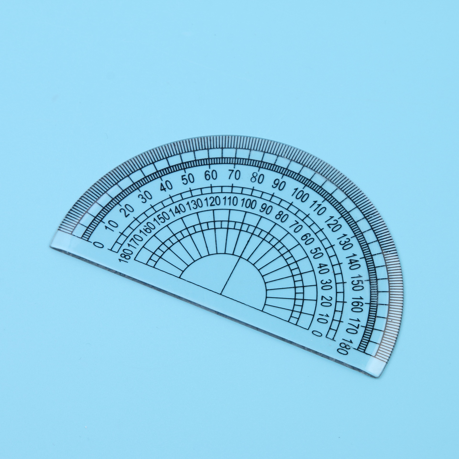 厂家批发供应15cm塑料套尺定制 ps料透明学生文具 量角器三角板