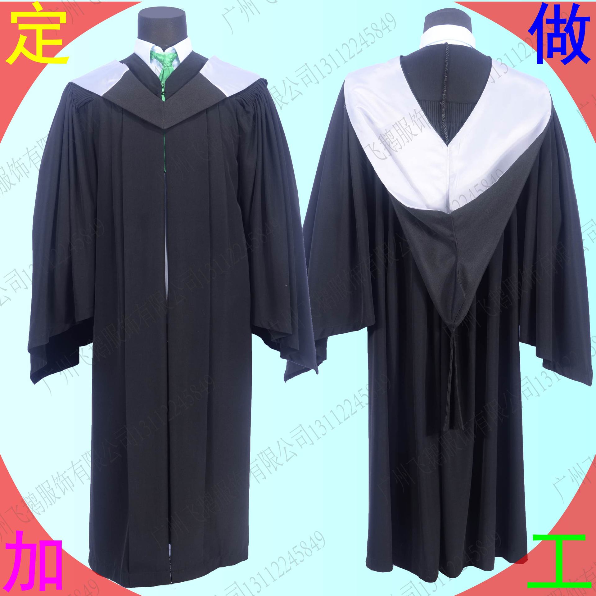 博士服美式大学学位毕业服高档博士纪念袍定做doctorsclothing