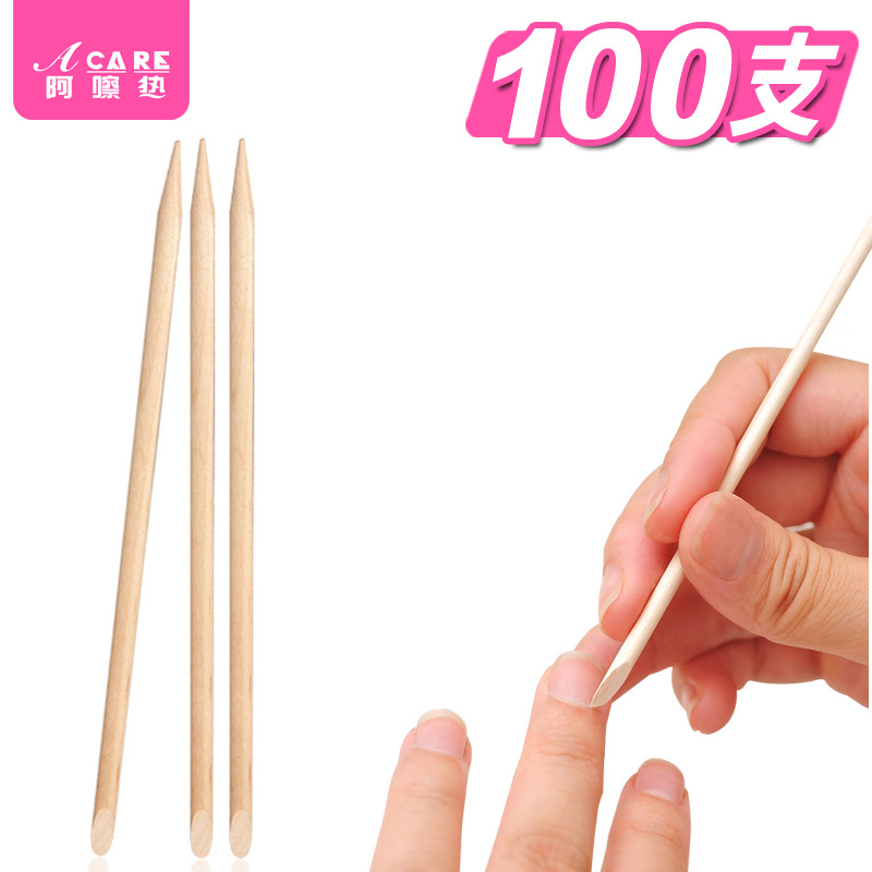 Manicure Implement Orange Stick Nail Beauty Stick 100 Pieces Dead Skin Push Manicure Manicure Stick Wood Stick Manicure Spot Drill Special