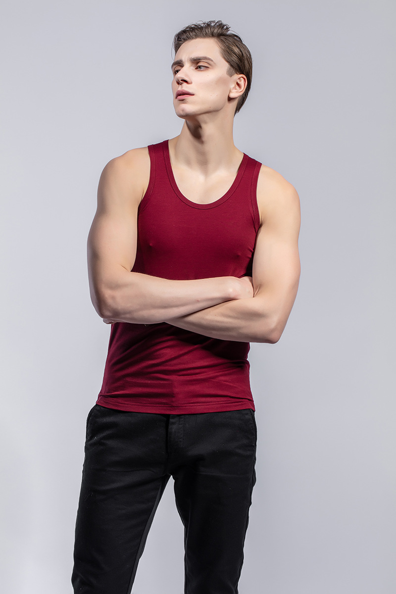 2020夏季新款男装跨栏背心莫代尔面料厂家直销