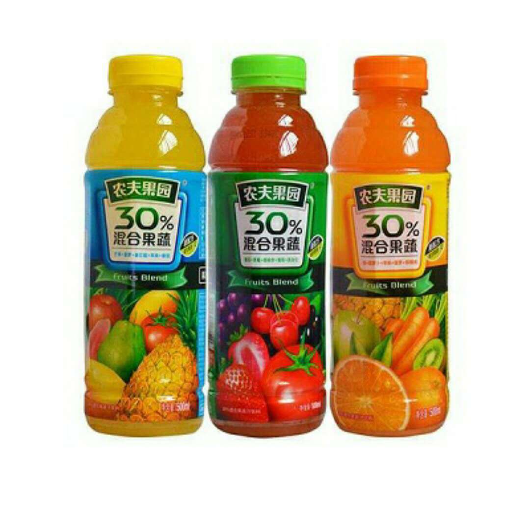 农夫山泉农夫果园30%混合果蔬汁饮料500ml*15瓶 菠萝芒果橙汁批发