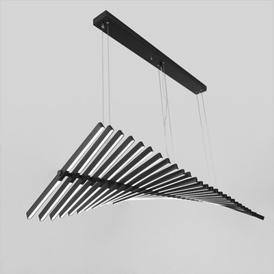 北欧餐厅灯办公室吊灯创意艺术吧台长条灯具家用客厅长条鱼骨吊灯