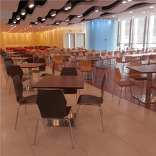 工程案列餐厅桌椅 自助餐厅员工学校饭堂桌椅组合 简约现代曲木椅