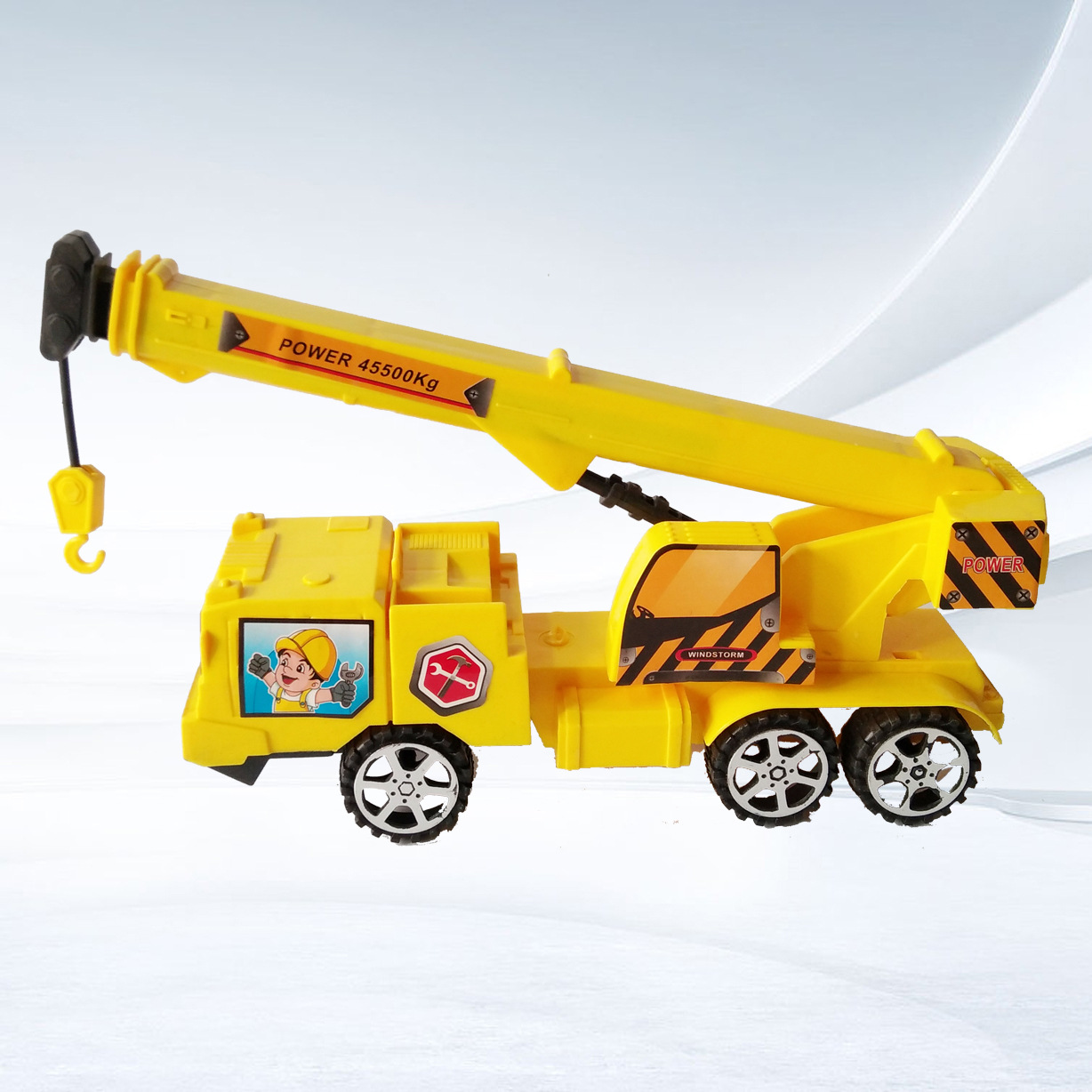 儿童仿真吊车 工程车伸缩起重机模型 大号滑行车五元地摊玩具百货
