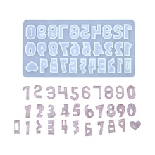 大號DIY水晶滴膠字母數字模具 26個英文字母數字硅膠模具