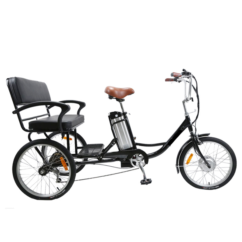 城市休闲锂电三轮车中老年代步助力车脚蹬载人电瓶三轮自行车