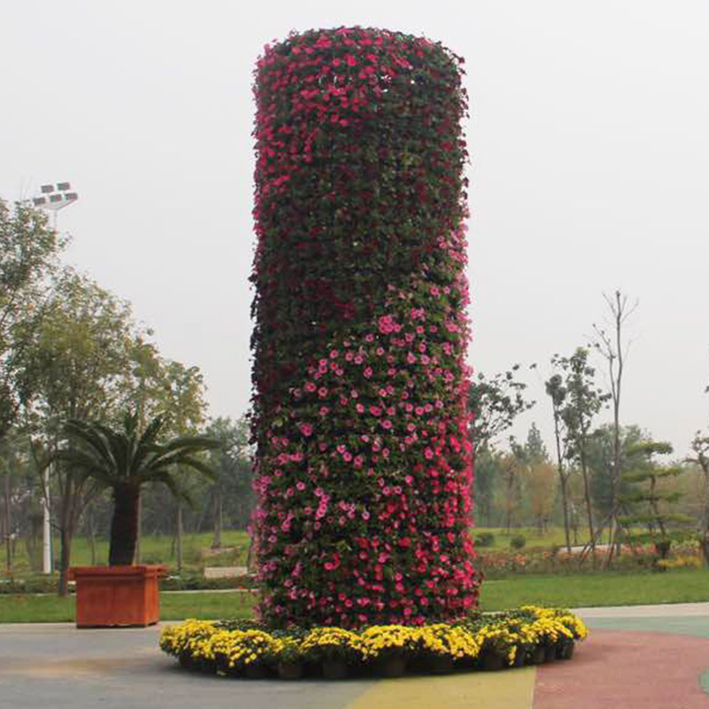 郑州咏绿大型室外立体花架 立体花坛铁艺圆柱 景观花柱塑料圆柱