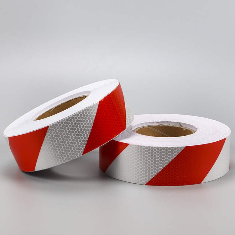现货供应高亮度反光膜反光胶带反光条红白车身贴道路反光贴条批发